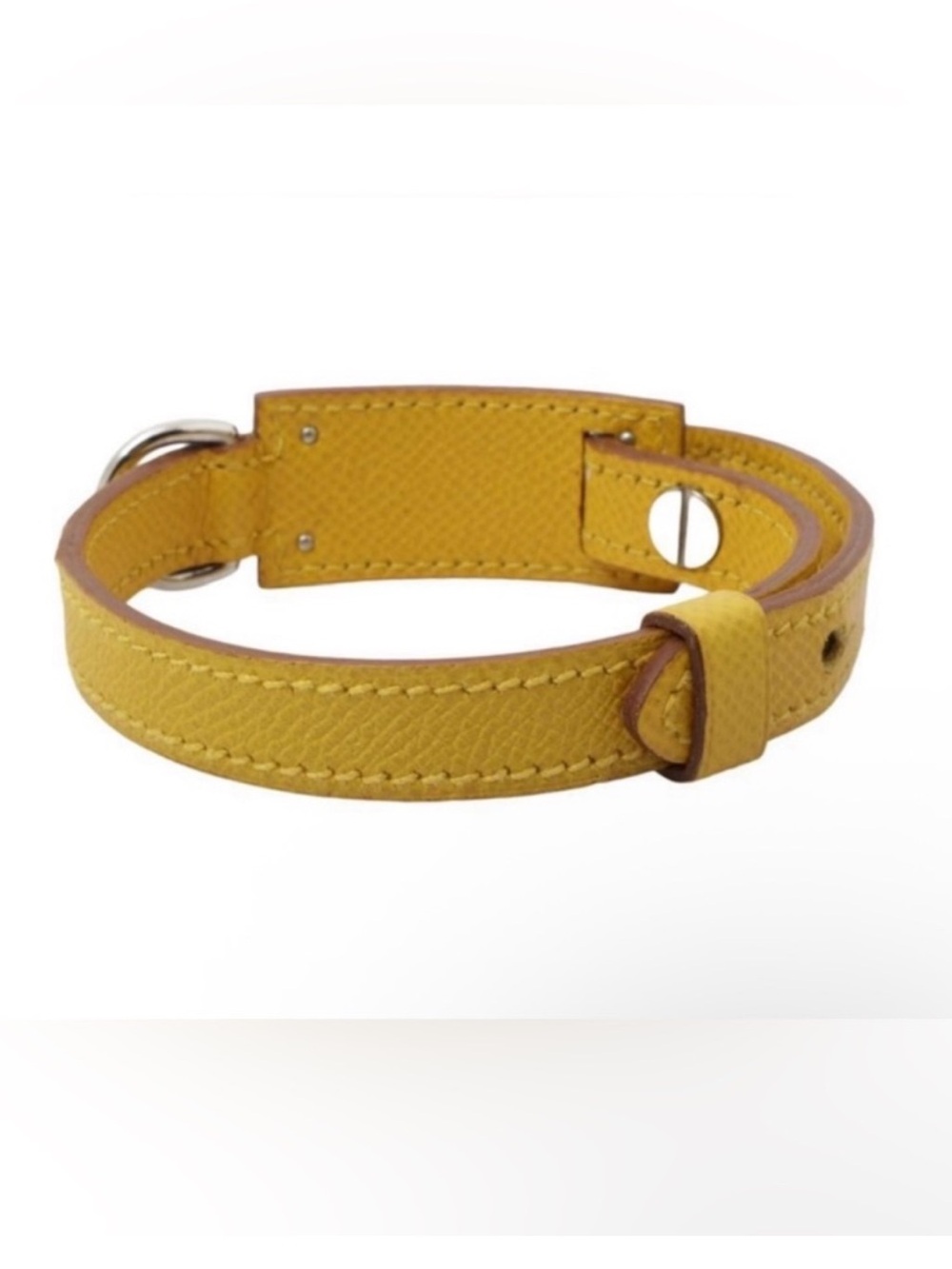 Hermès Yellow Epsom Leather Collar/ Bracelet PM | Palladium COA Authenticated